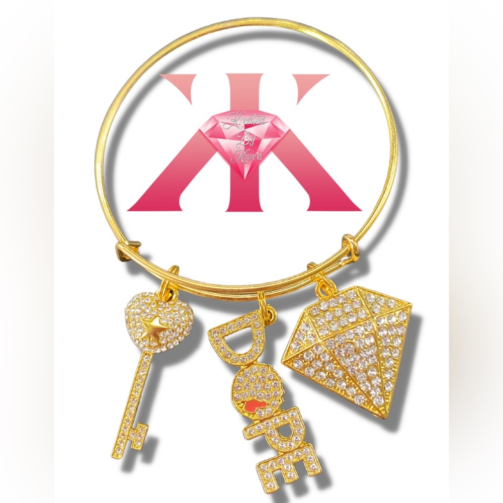 Custom "Dope" Charm Bangle Bracelet